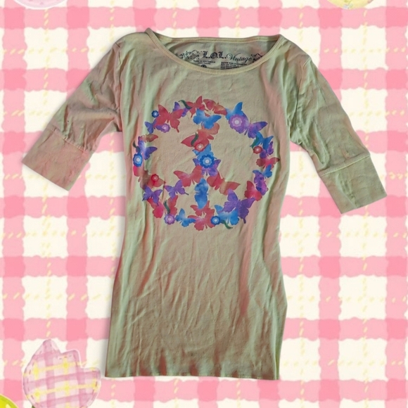 L.O.L. Vintage Tops - Vintage Fairycore Top Peace Sign Y2K Size Medium